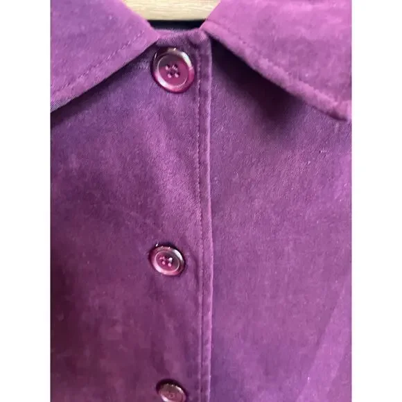 Vintage Briggs NY Womens Velvet Moleskin Button Blouse Jacket Size‎ L Grannycore - Picture 3 of 14